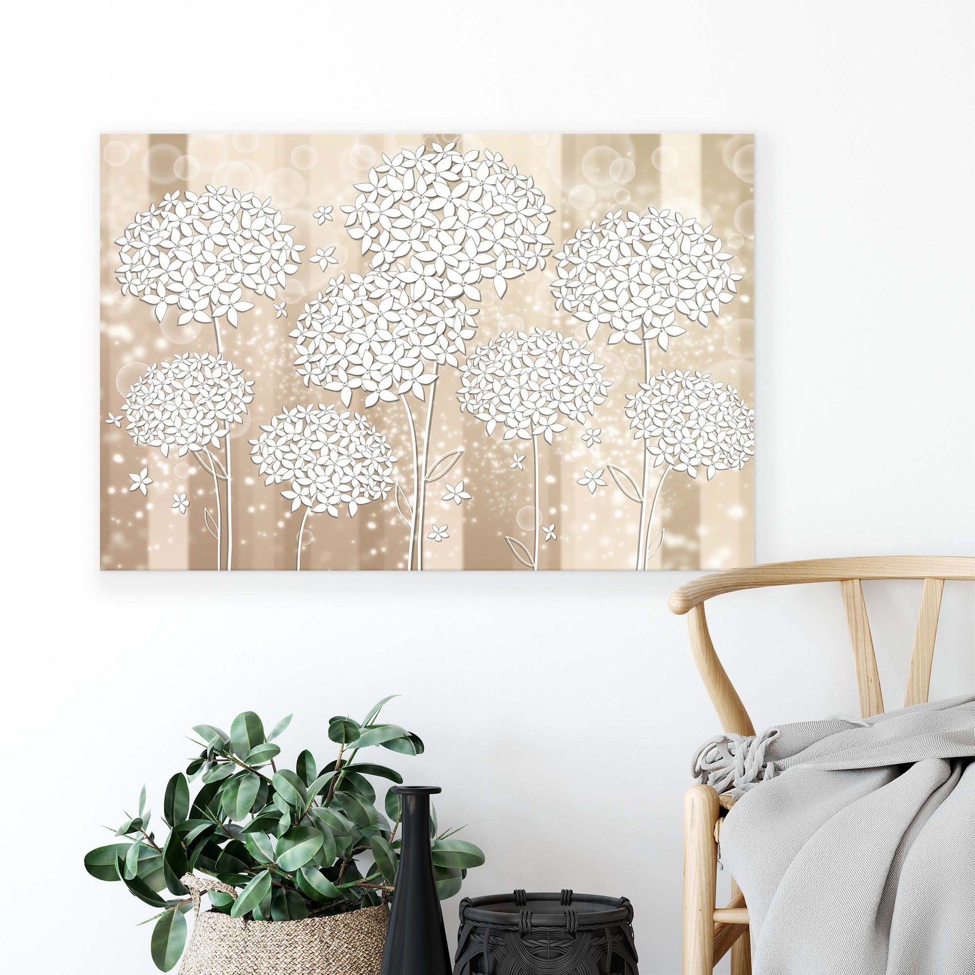 Modern Flowers, Nature, & Swirls Canvas Photo Print - USTAD HOME