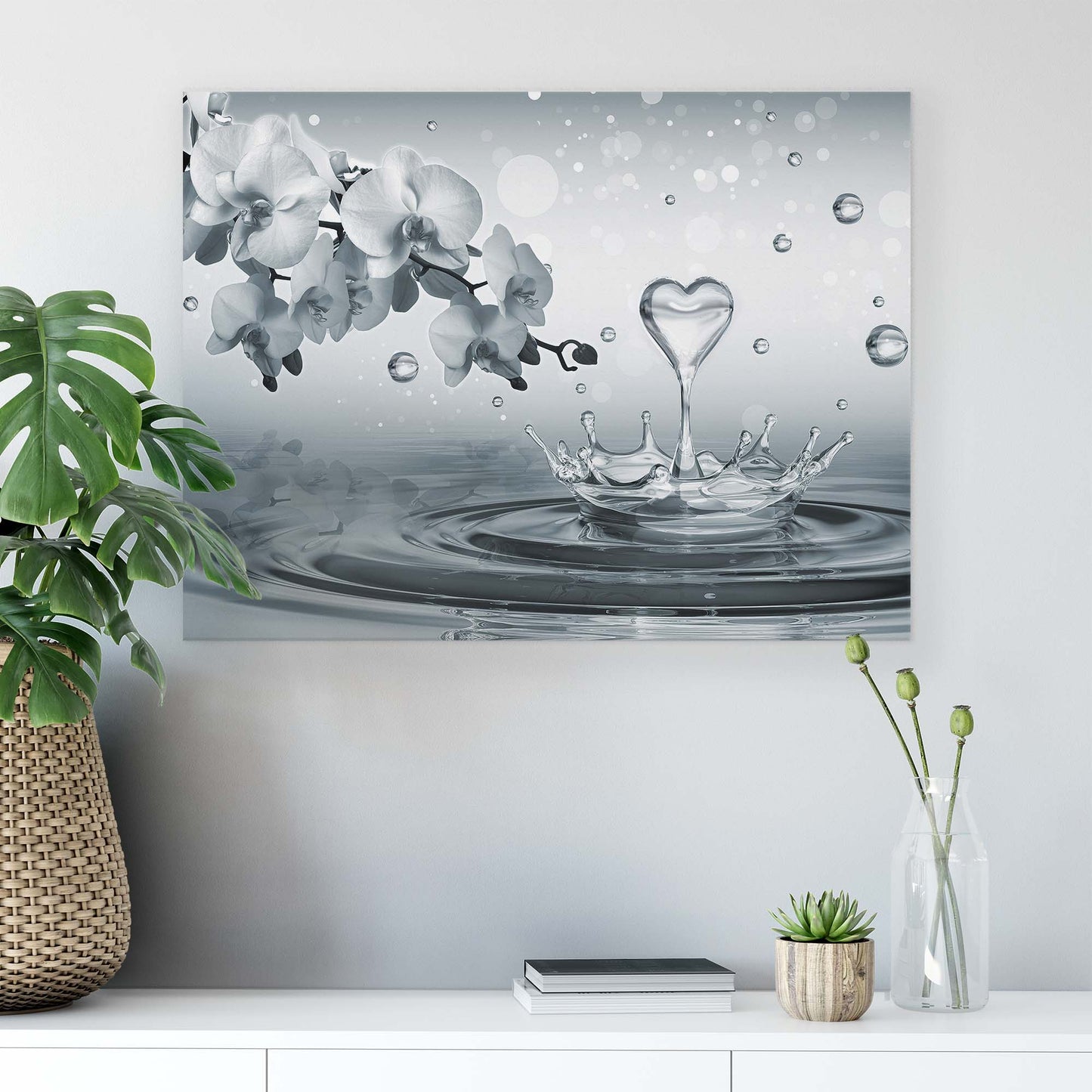 Modern Flowers, Nature, & Swirls Canvas Photo Print