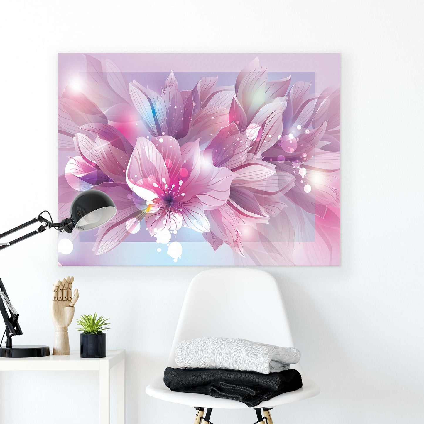 Modern Flowers, Nature, & Swirls Canvas Photo Print