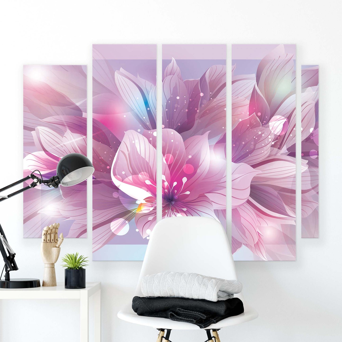 Modern Flowers, Nature, & Swirls Canvas Photo Print