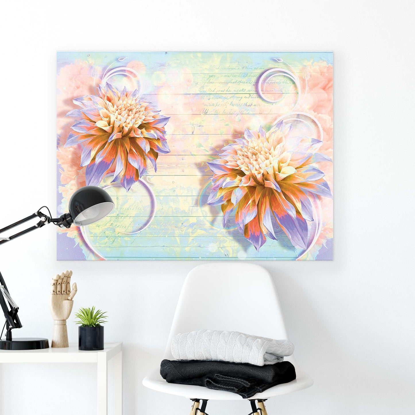 Modern Flowers, Nature, & Swirls Canvas Photo Print - USTAD HOME