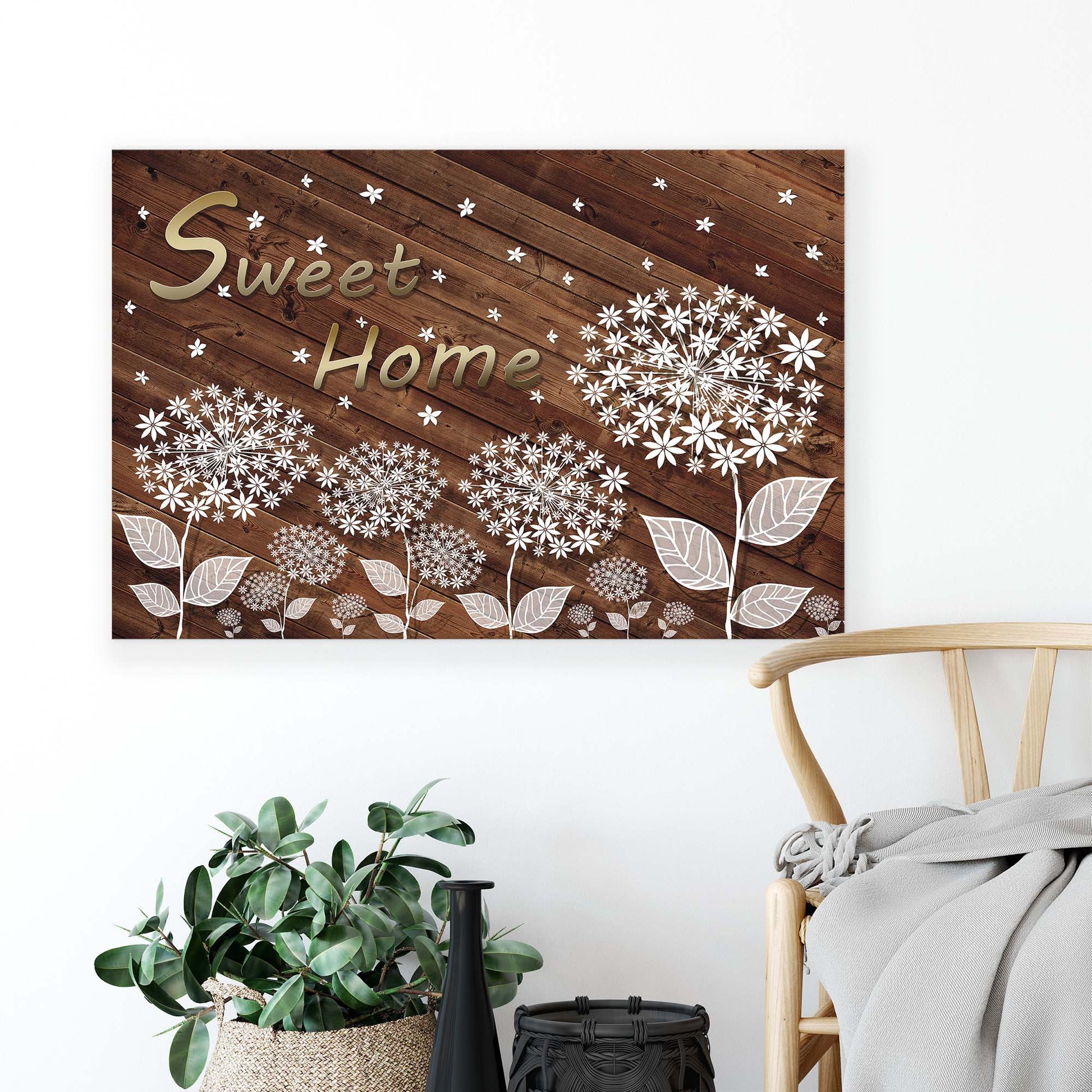 Modern Flowers, Nature, & Swirls Canvas Photo Print - USTAD HOME