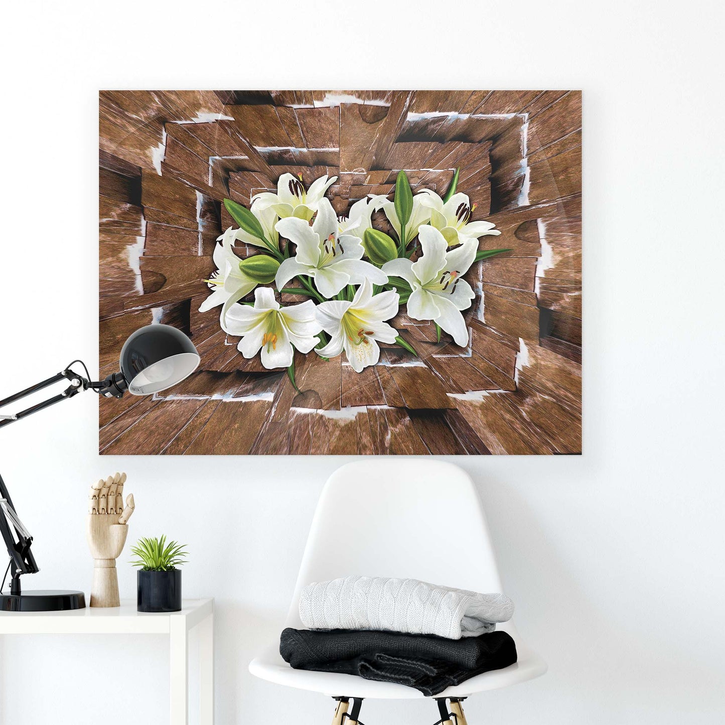 Modern Flowers, Nature, & Swirls Canvas Photo Print - USTAD HOME