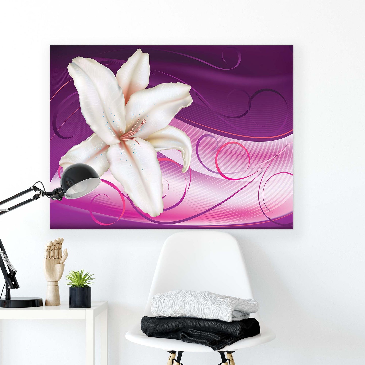 Modern Flowers, Nature, & Swirls Canvas Photo Print