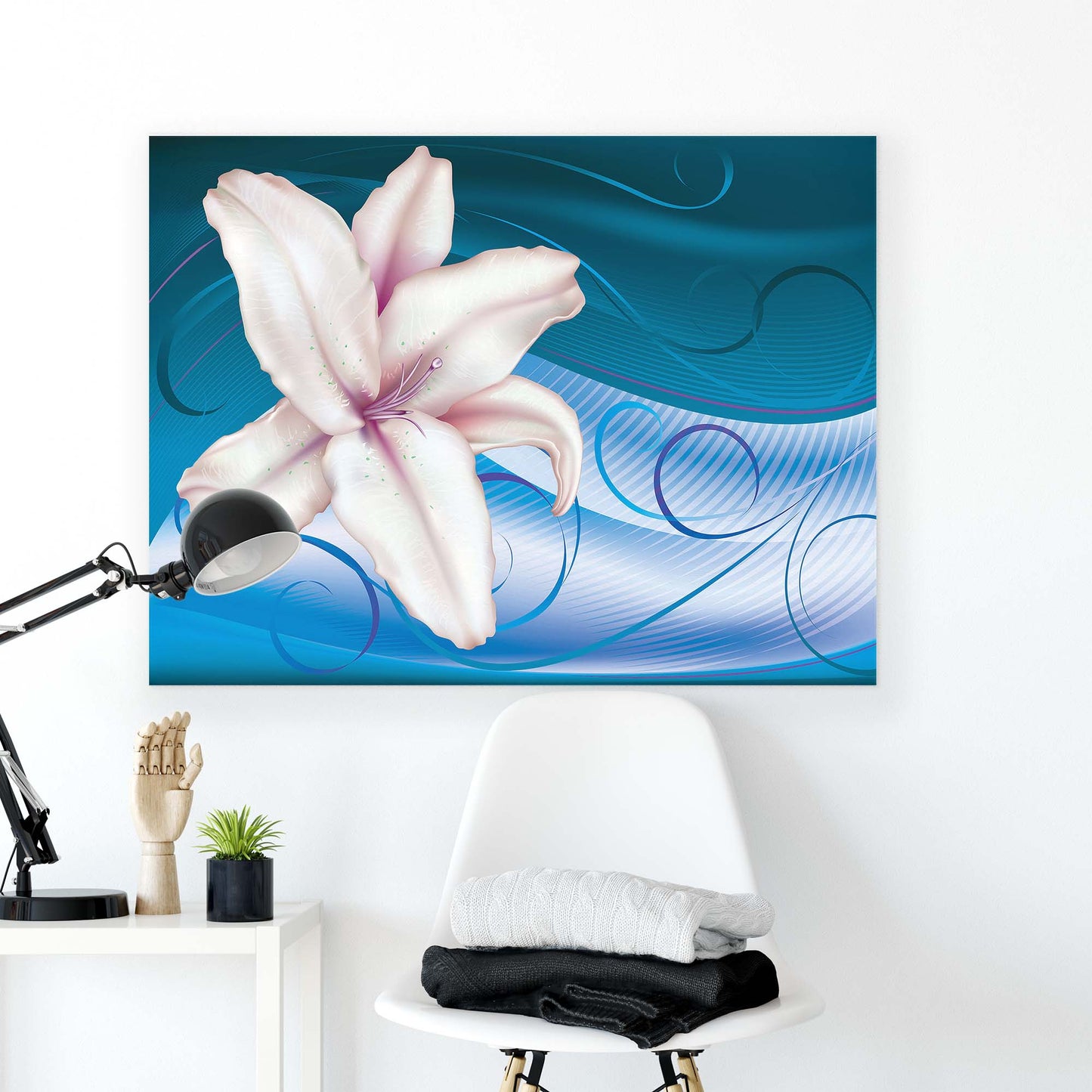 Modern Flowers, Nature, & Swirls Canvas Photo Print