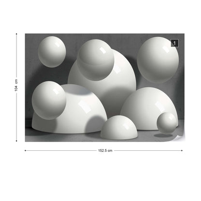 3D Abstract Design Balls Illusion Photo Wallpaper Wall Mural - USTAD HOME