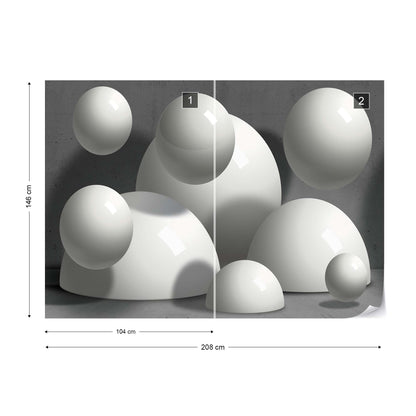 3D Abstract Design Balls Illusion Photo Wallpaper Wall Mural - USTAD HOME