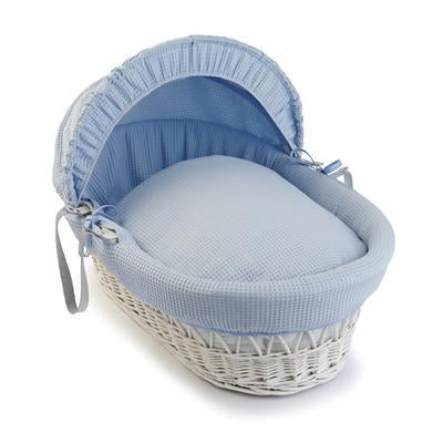 Waffle White Wicker Moses Basket - USTAD HOME