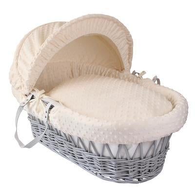 Dimple Grey Wicker Moses Basket - USTAD HOME