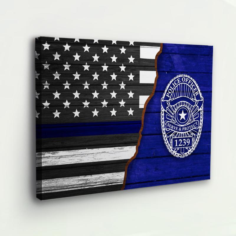 PERSONALIZED POLICE OFFICER WALL ART CANVAS - USTAD HOME