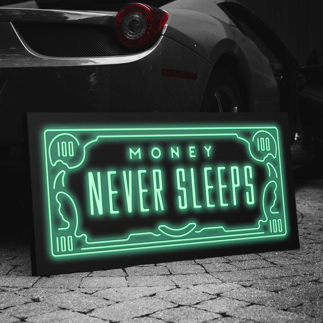 Empowering "Money Never Sleeps" Canvas - USTAD HOME