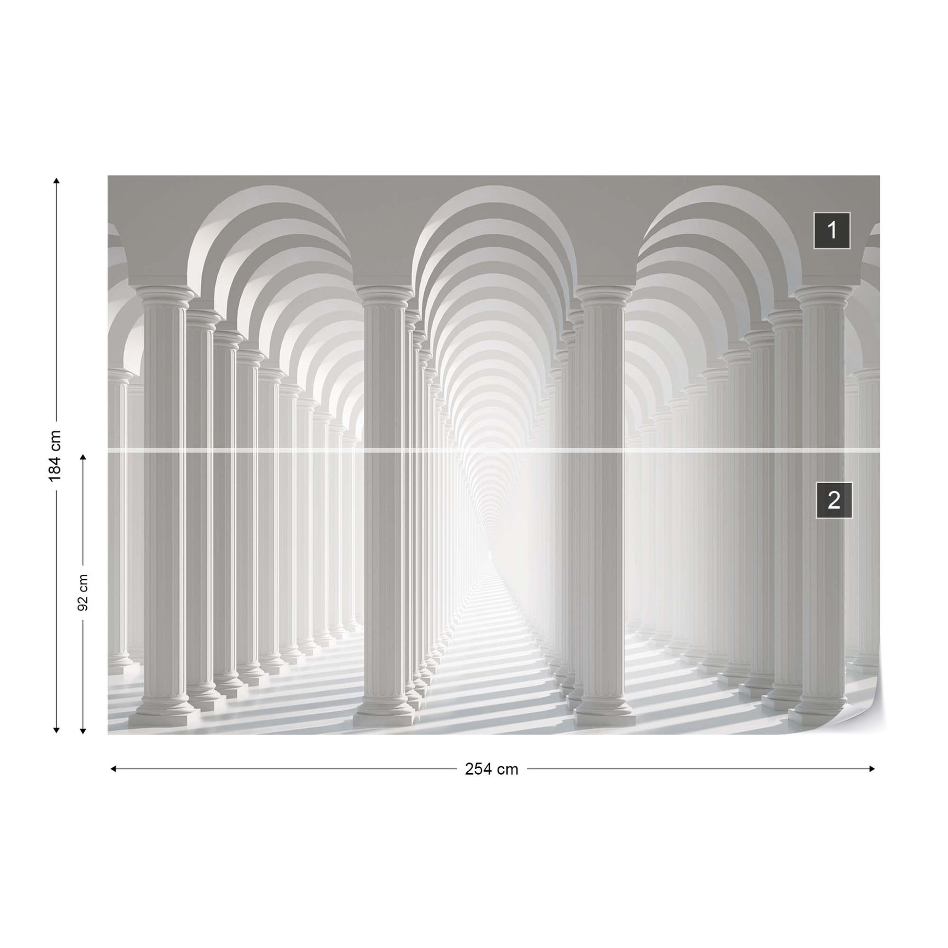 3D Columns Optical Illusion Photo Wallpaper Wall Mural - USTAD HOME