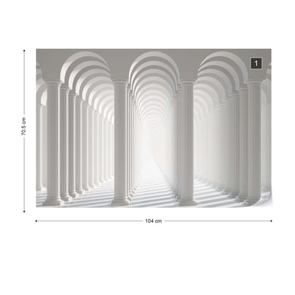 3D Columns Optical Illusion Photo Wallpaper Wall Mural - USTAD HOME