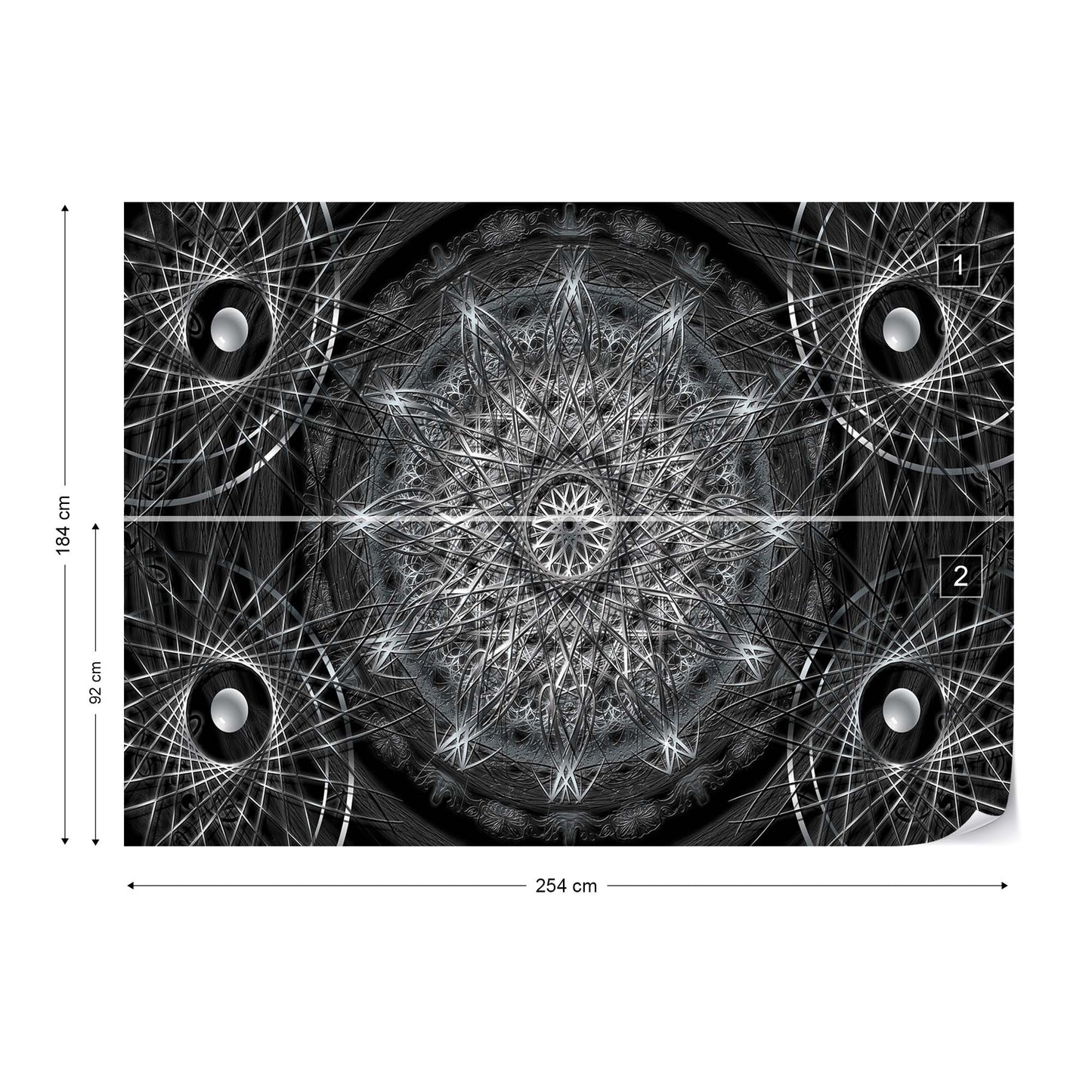 3D Dreamcatcher Design Black And White Photo Wallpaper Wall Mural - USTAD HOME