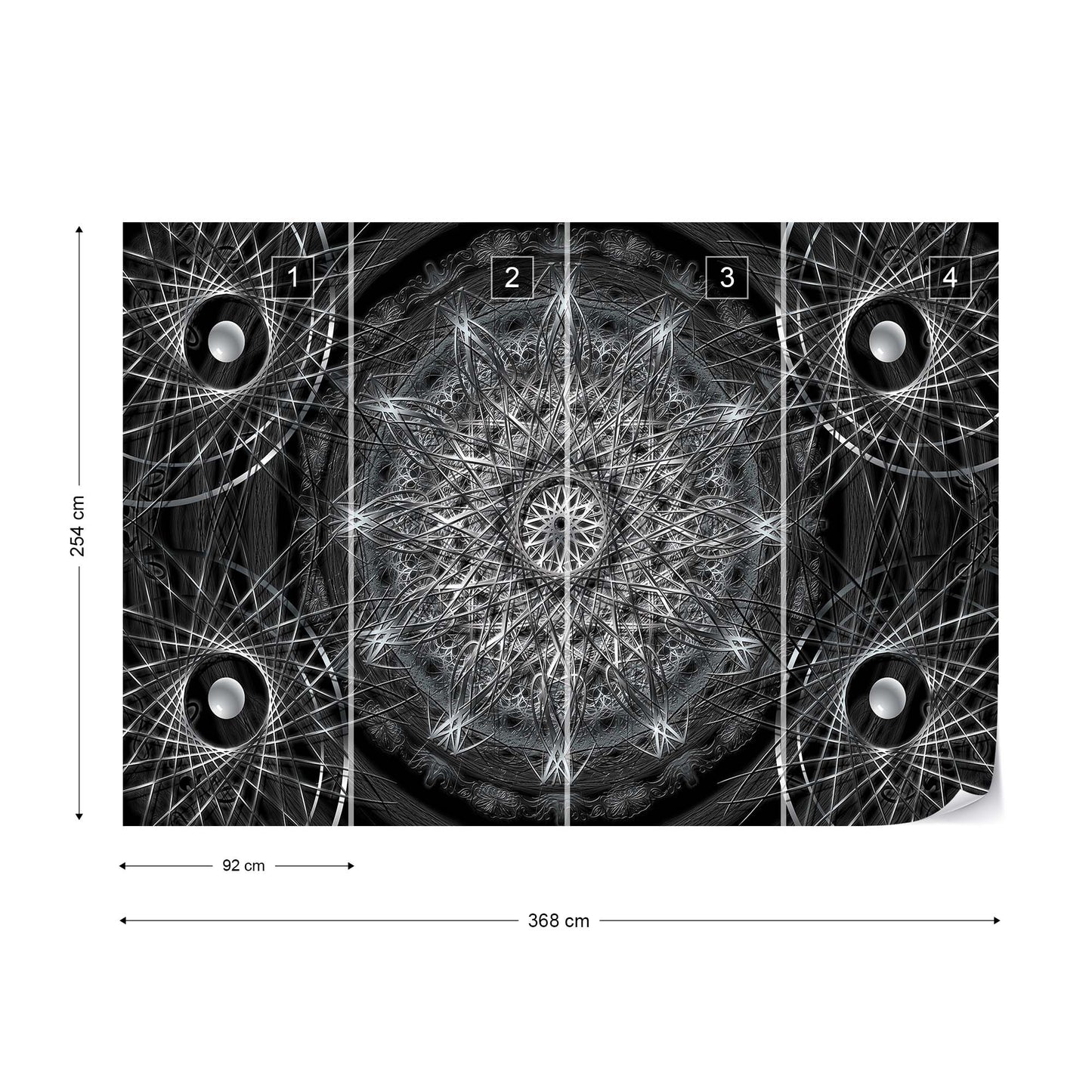 3D Dreamcatcher Design Black And White Photo Wallpaper Wall Mural - USTAD HOME