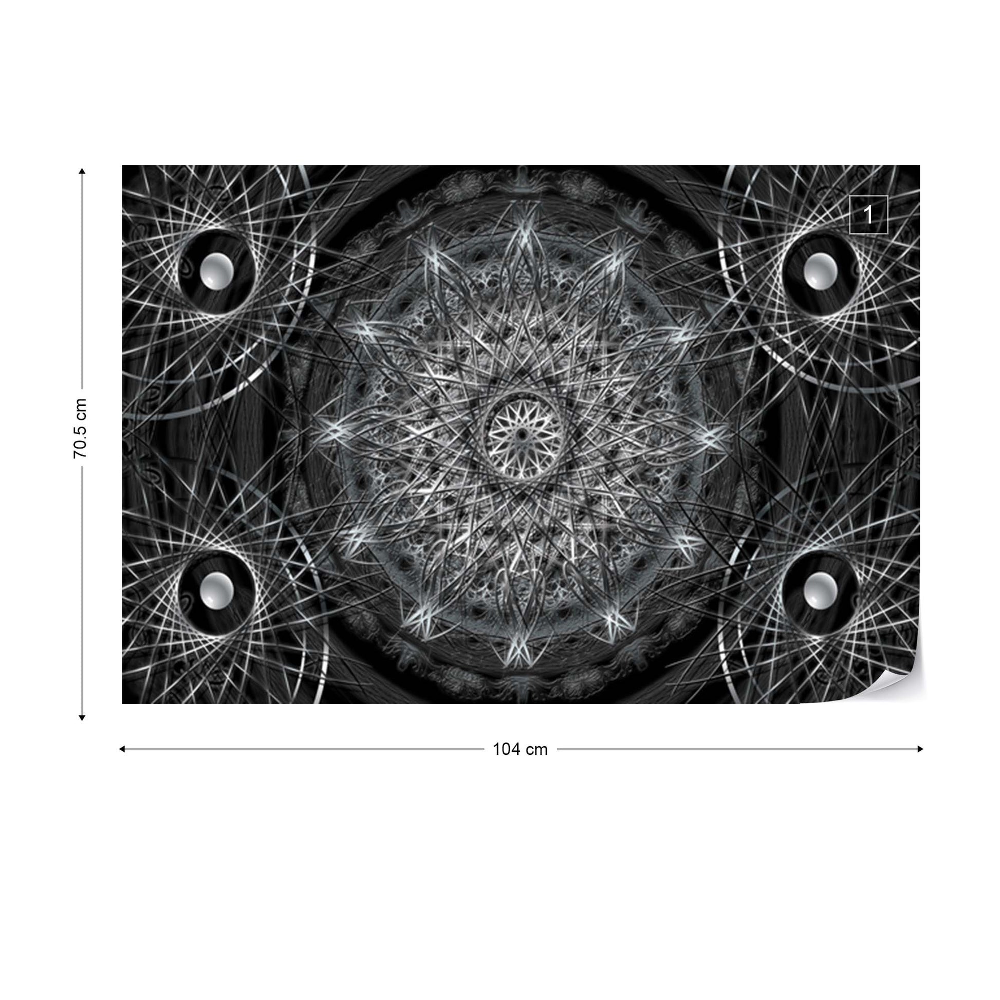 3D Dreamcatcher Design Black And White Photo Wallpaper Wall Mural - USTAD HOME