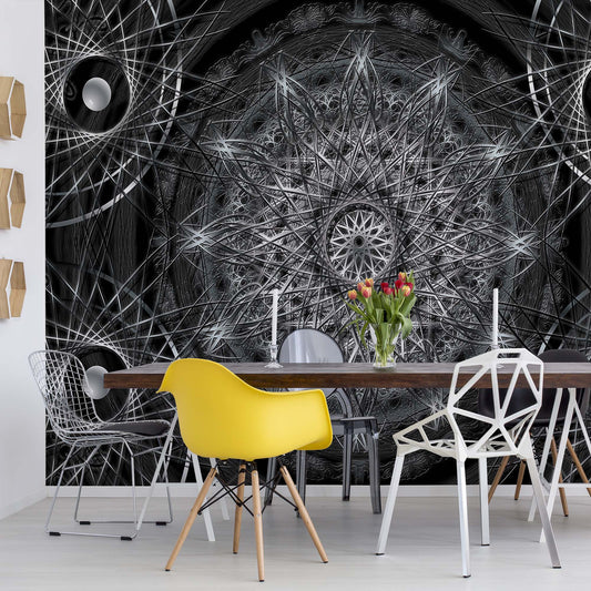 3D Dreamcatcher Design Black And White Photo Wallpaper Wall Mural - USTAD HOME