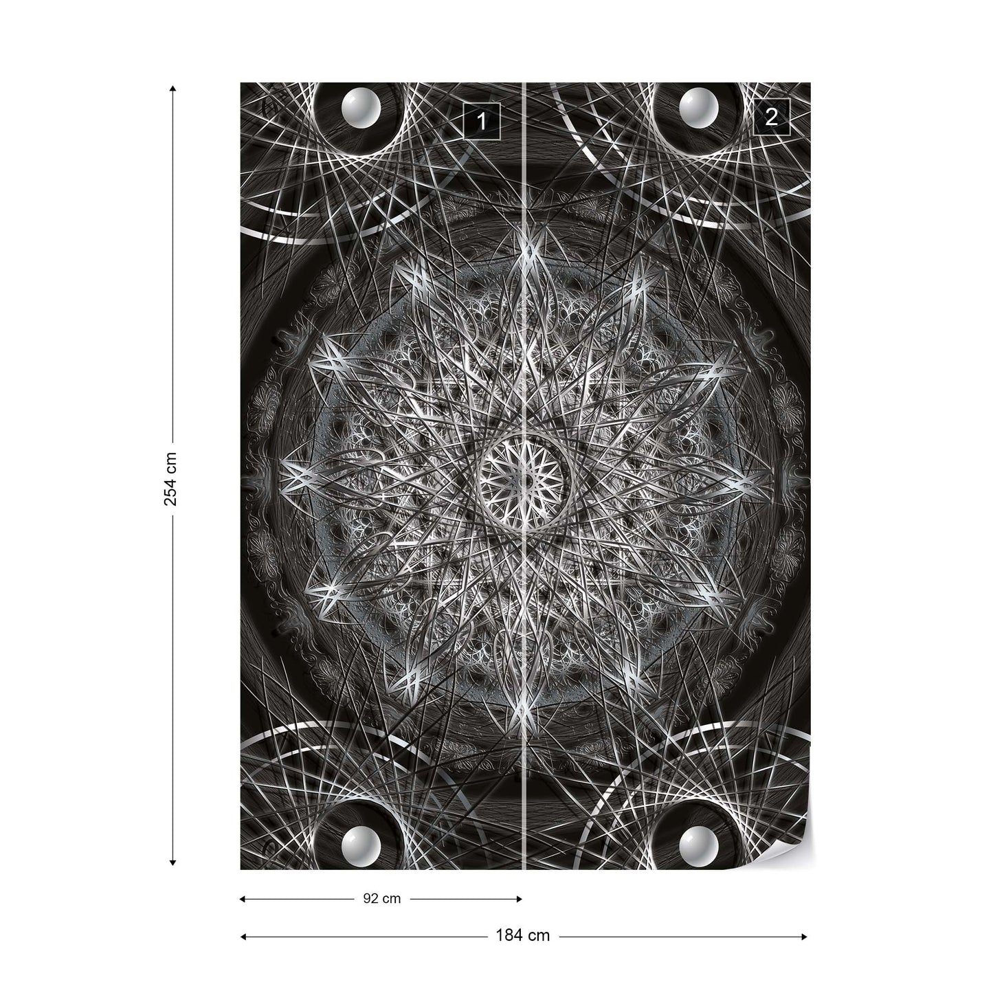 3D Dreamcatcher Design Black And White Photo Wallpaper Wall Mural - USTAD HOME