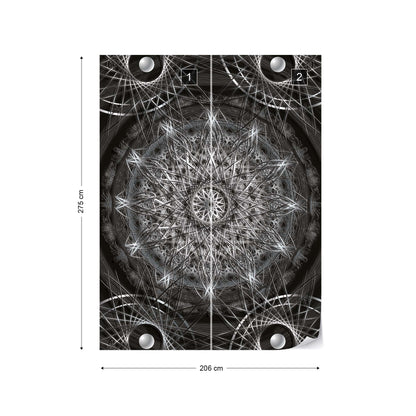 3D Dreamcatcher Design Black And White Photo Wallpaper Wall Mural - USTAD HOME