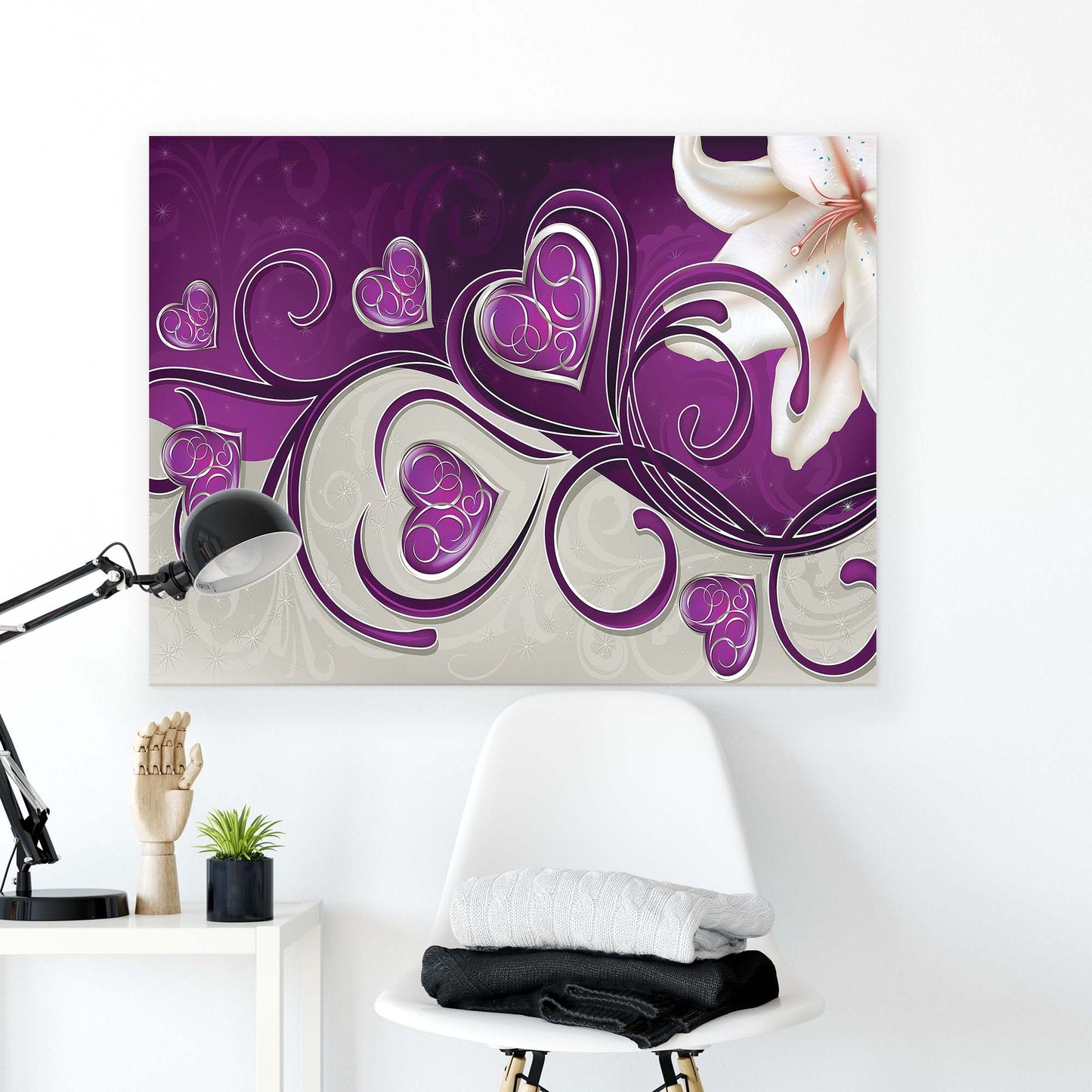 Modern Flowers, Nature, & Swirls Canvas Photo Print