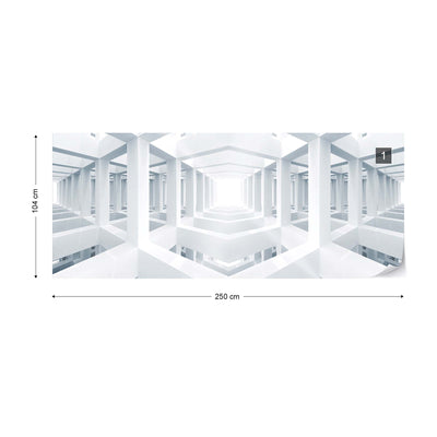3D Modern Architecture White Photo Wallpaper Wall Mural - USTAD HOME