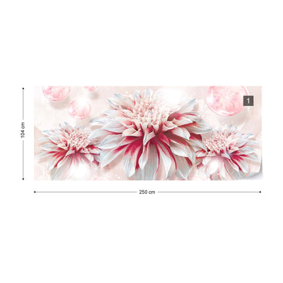 Pink Flowers Photo Wallpaper Wall Mural - USTAD HOME