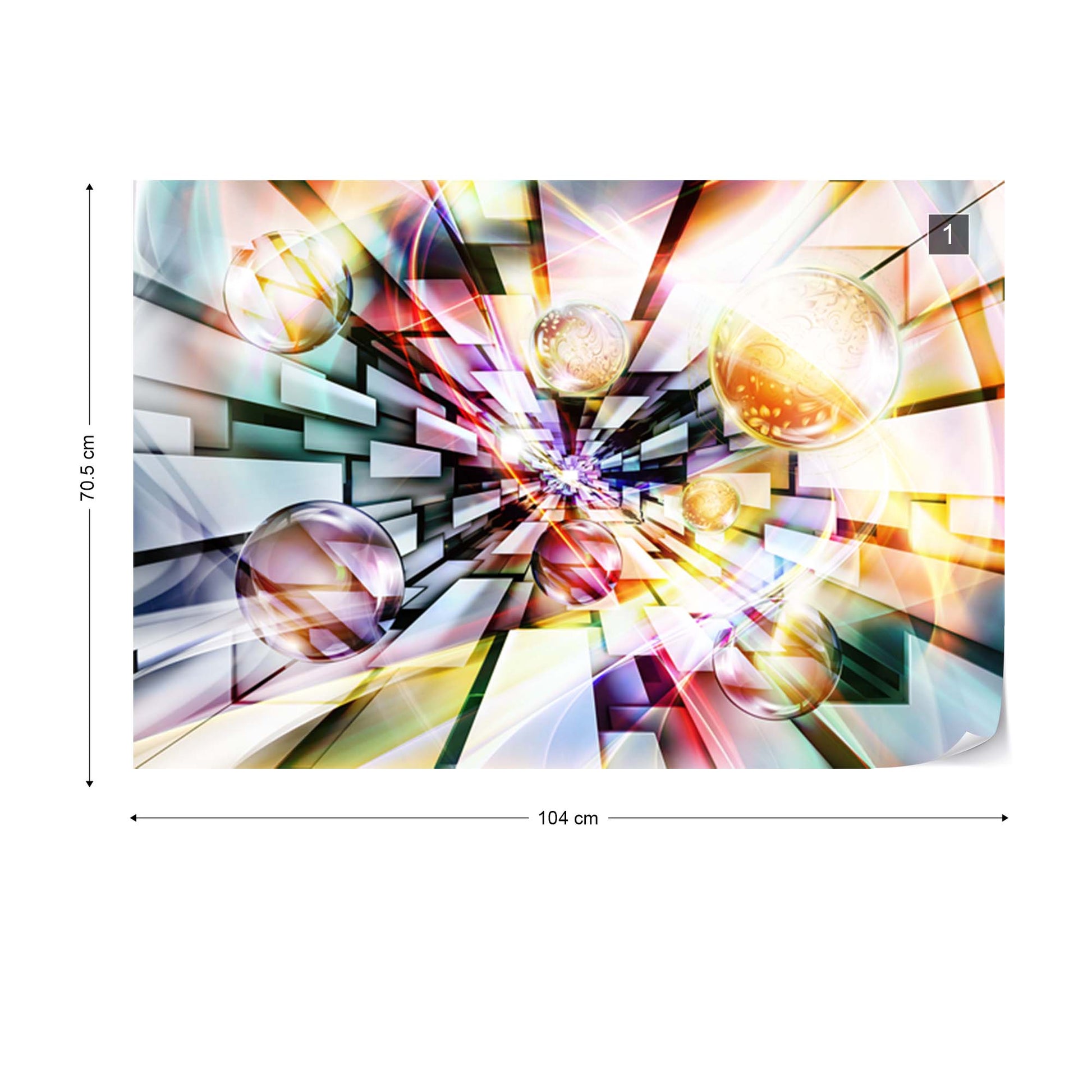 3D Abstract Design Multicoloured Photo Wallpaper Wall Mural - USTAD HOME
