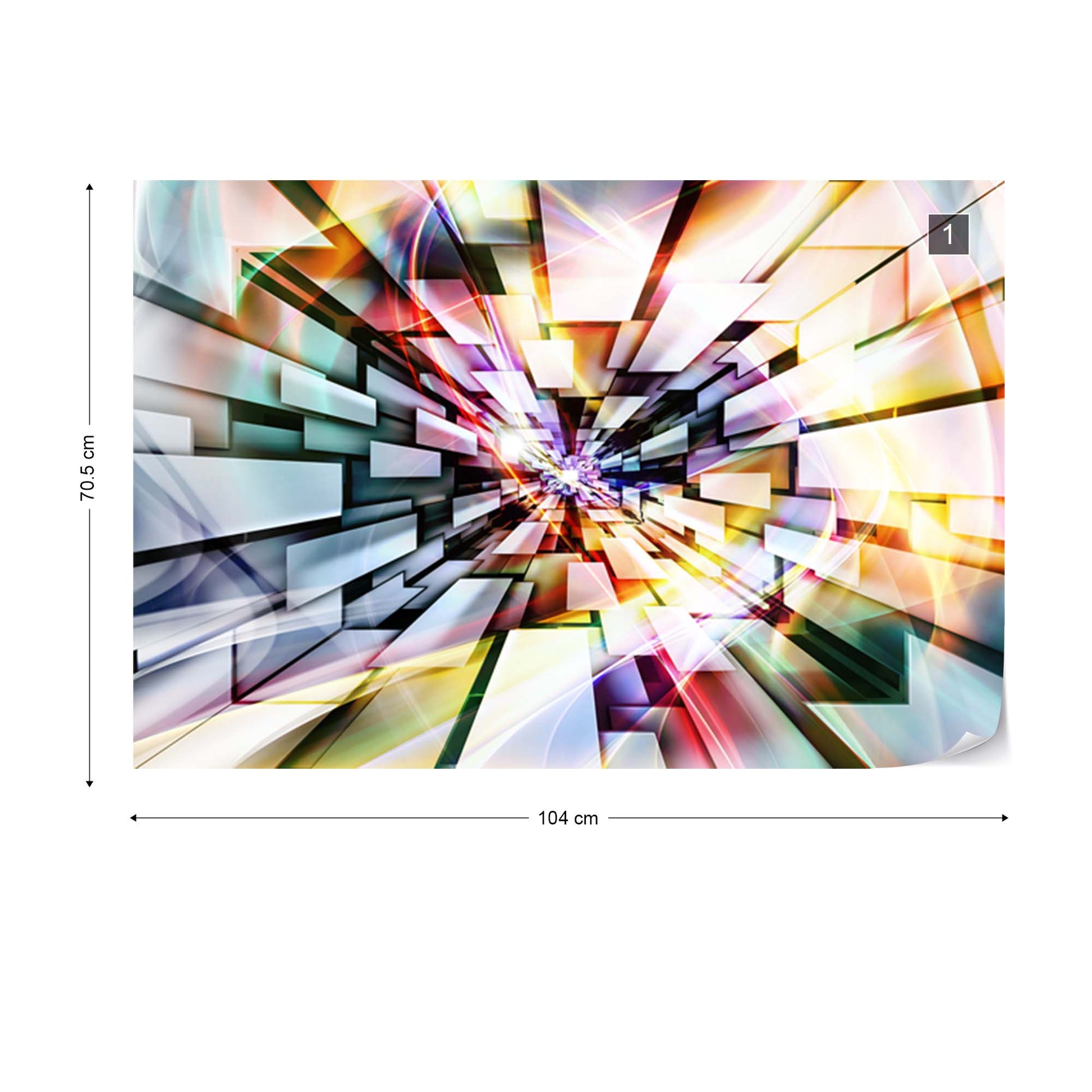 3D Abstract Design Multicoloured Photo Wallpaper Wall Mural - USTAD HOME