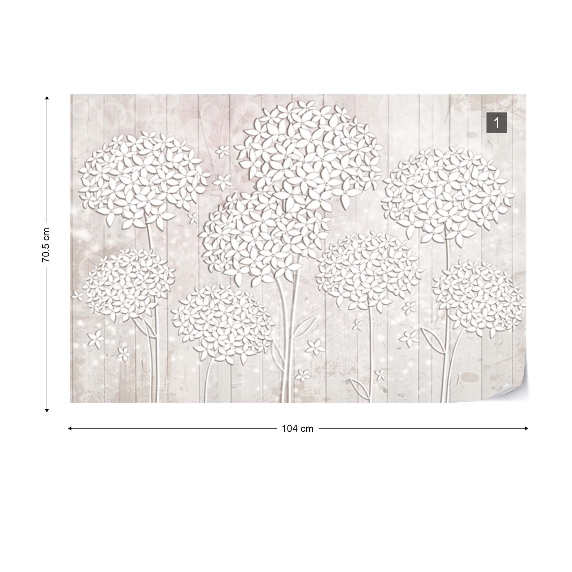 Flowers Illustration Sparkle Background Photo Wallpaper Wall Mural - USTAD HOME