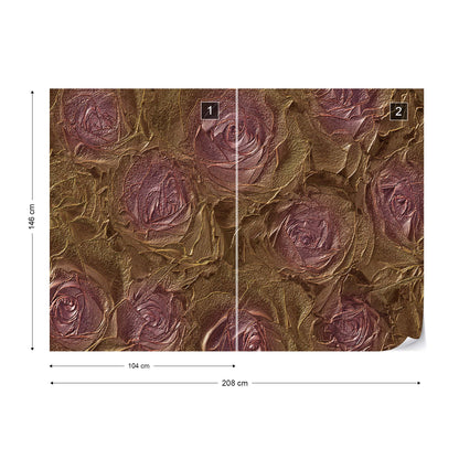 Pink Roses Abstract Texture Photo Wallpaper Wall Mural - USTAD HOME