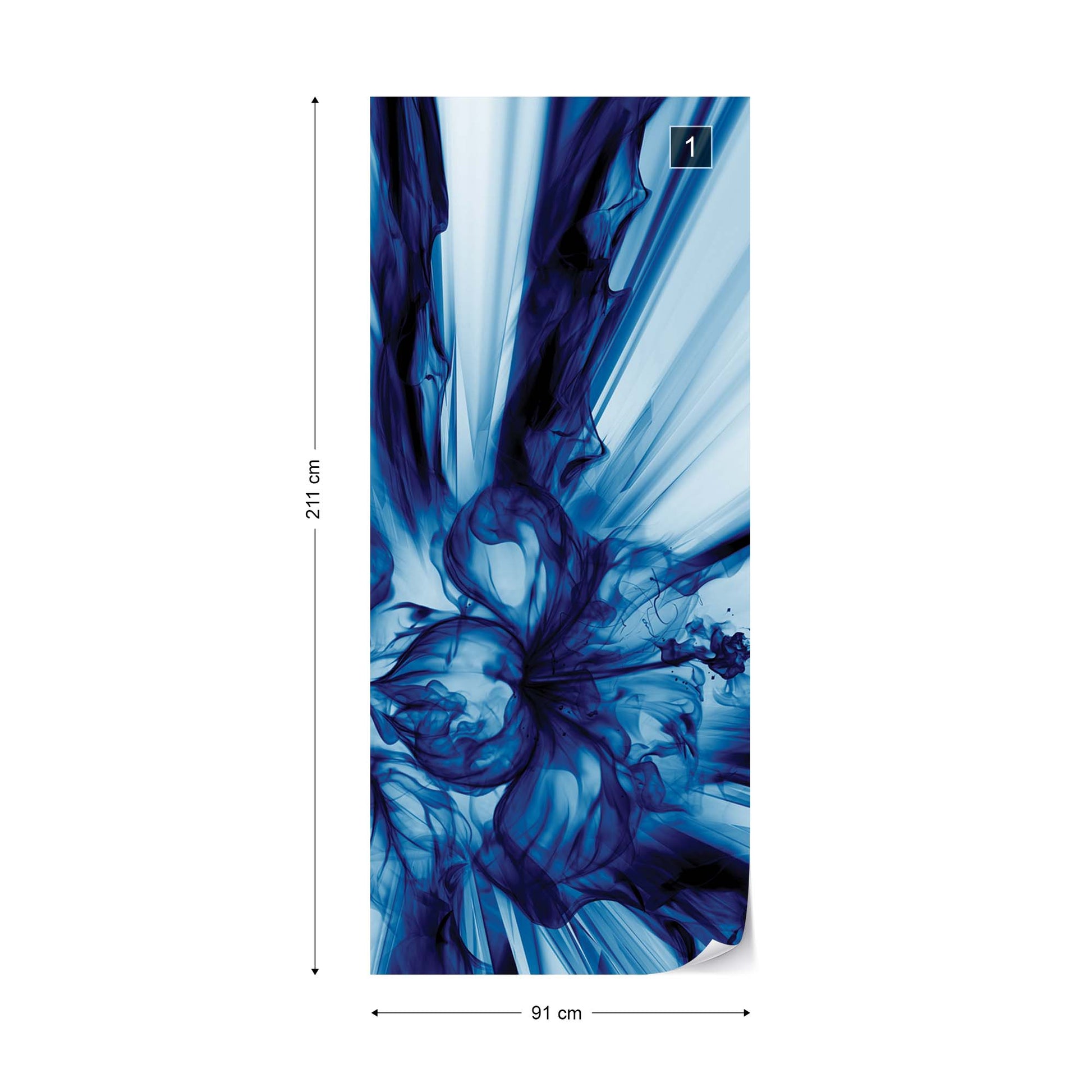 Abstract Floral Art Blue Light Photo Wallpaper Wall Mural - USTAD HOME