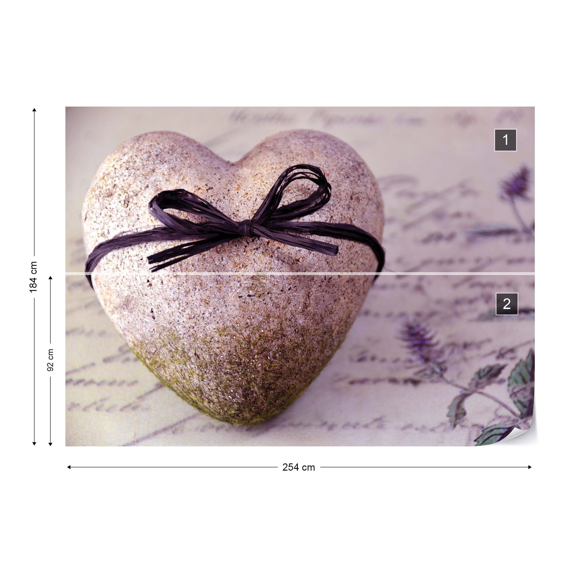 Stone Heart Spa Vintage Chic Photo Wallpaper Wall Mural - USTAD HOME