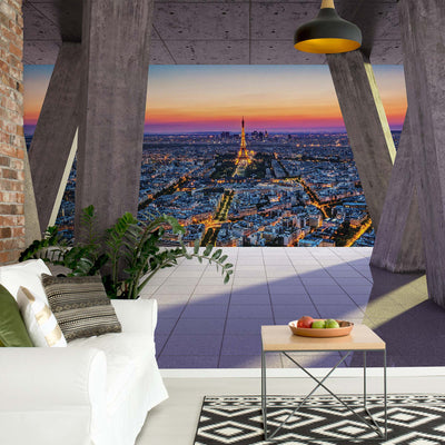 Paris 3D Modern View Concrete Photo Wallpaper Wall Mural - USTAD HOME