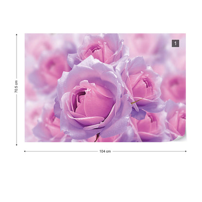 Sparkling Flowers Pink And Purple Photo Wallpaper Wall Mural - USTAD HOME