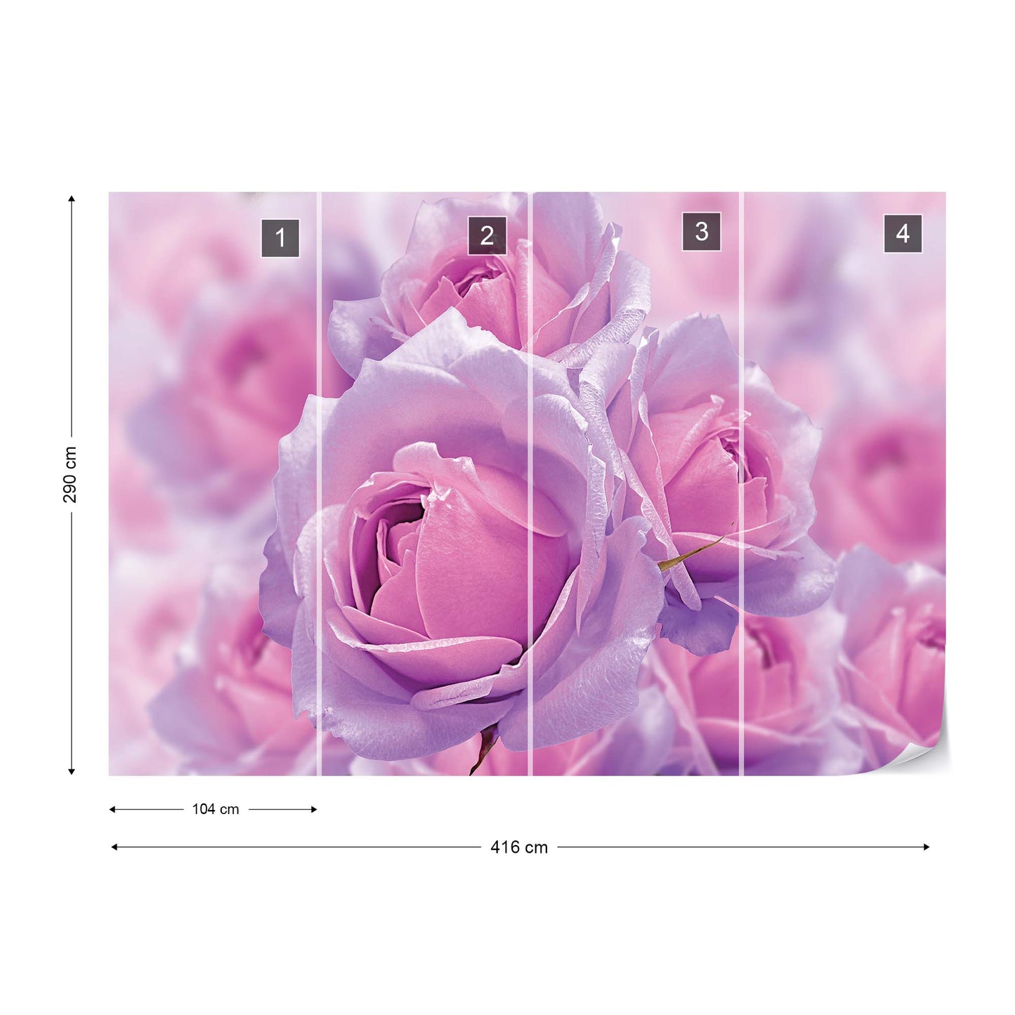 Sparkling Flowers Pink And Purple Photo Wallpaper Wall Mural - USTAD HOME