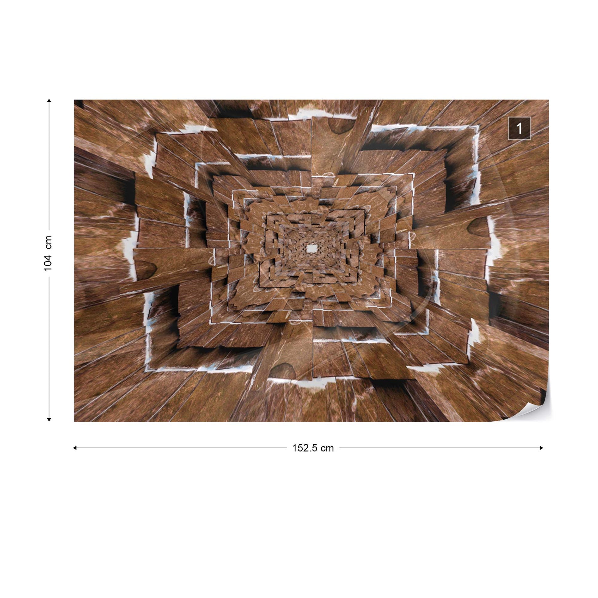 3D Tunnel Brown Photo Wallpaper Wall Mural - USTAD HOME