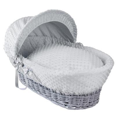 Dimple Grey Wicker Moses Basket - USTAD HOME