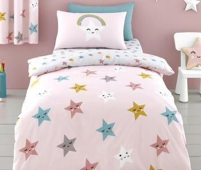 Happy Stars Single Bed Duvet Cover Set - USTAD HOME