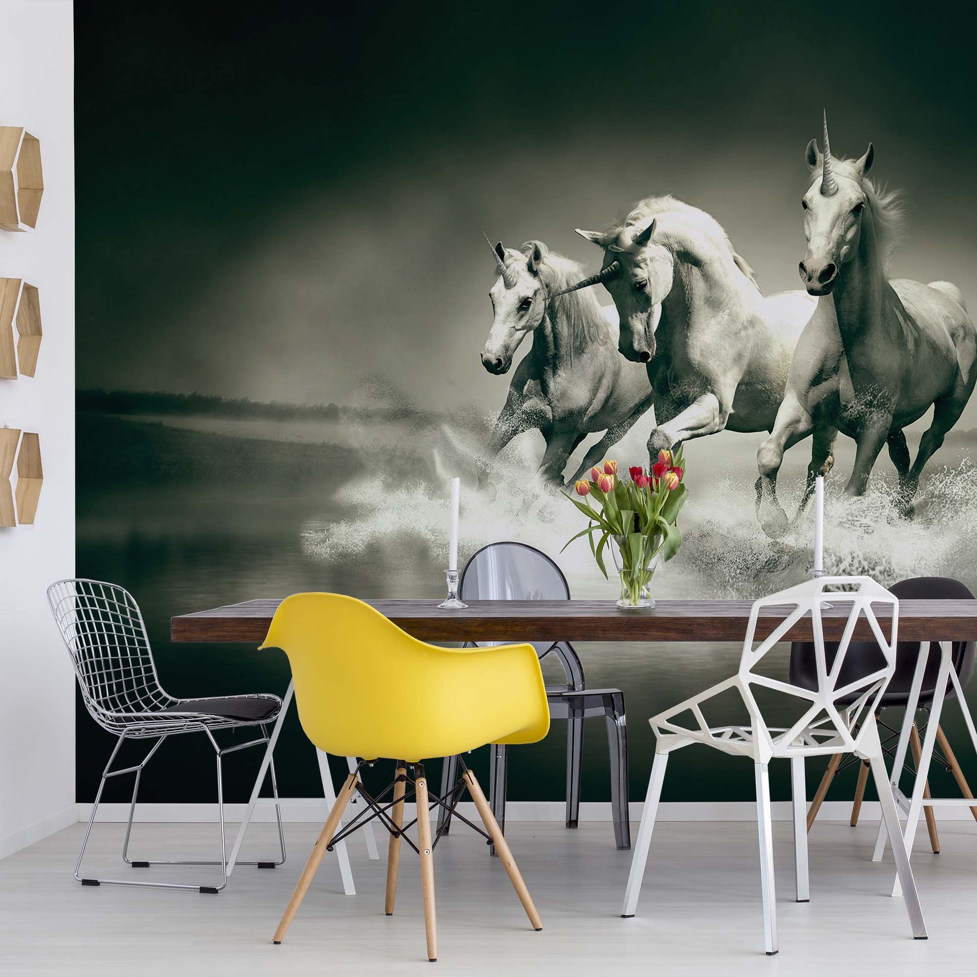 Unicorns Horses Photo Wallpaper Wall Mural - USTAD HOME