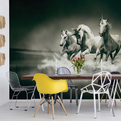 Unicorns Horses Photo Wallpaper Wall Mural - USTAD HOME