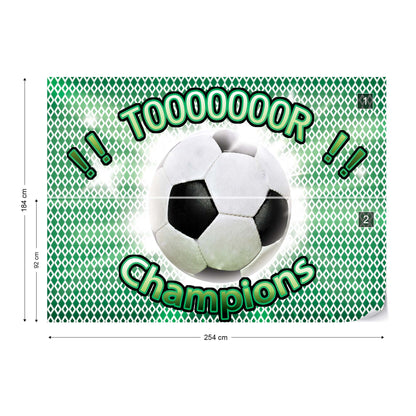 Football Champions Green Photo Wallpaper Wall Mural - USTAD HOME