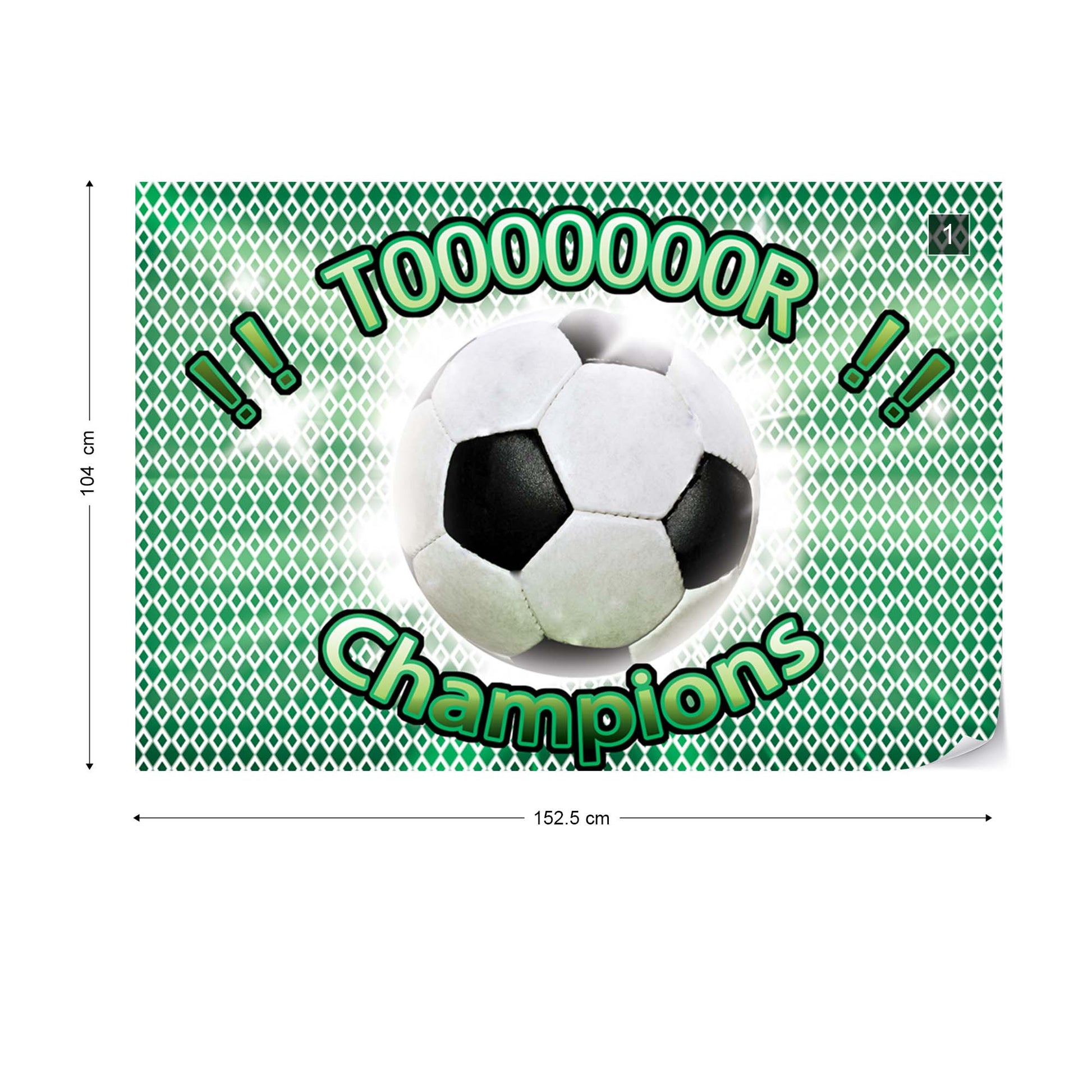 Football Champions Green Photo Wallpaper Wall Mural - USTAD HOME