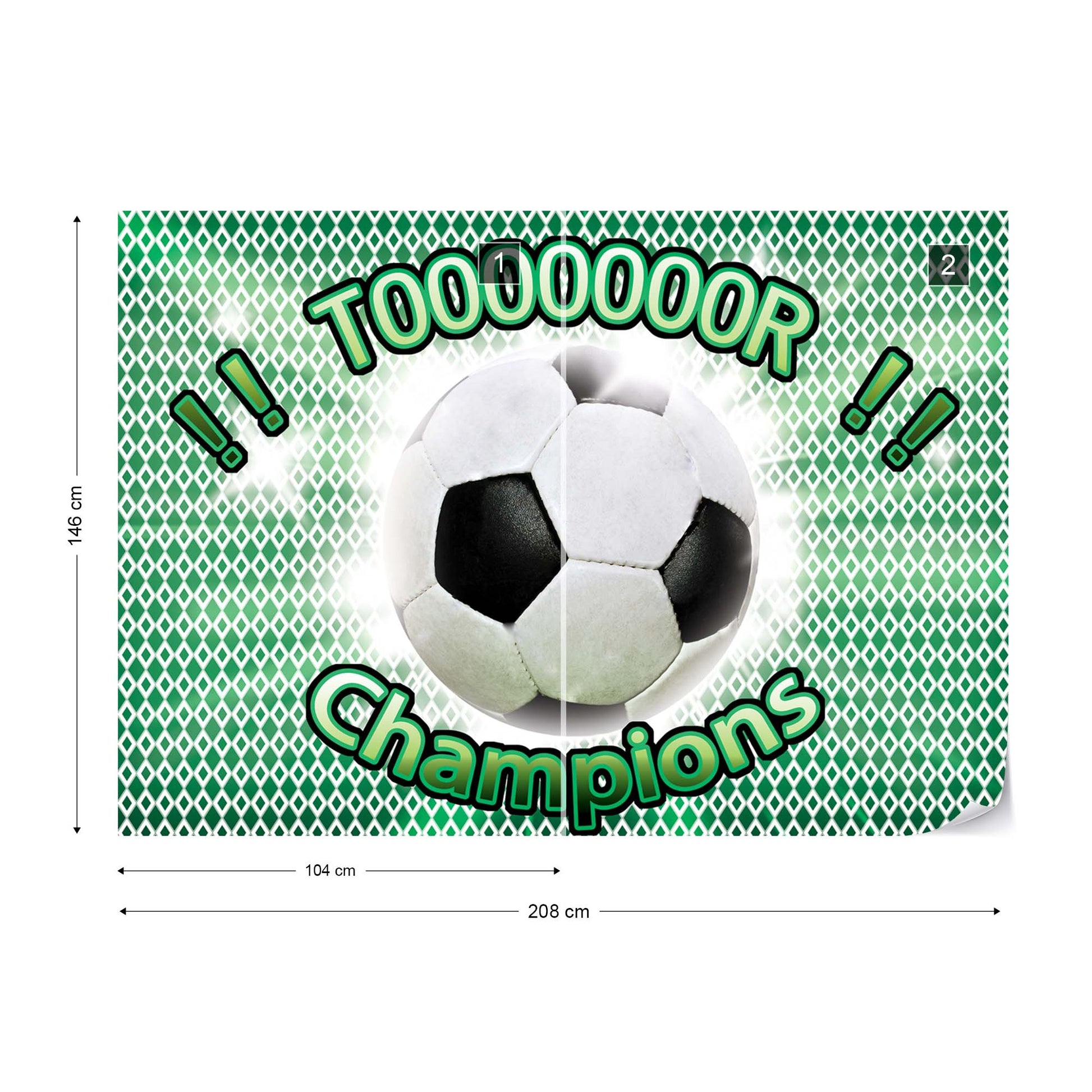 Football Champions Green Photo Wallpaper Wall Mural - USTAD HOME