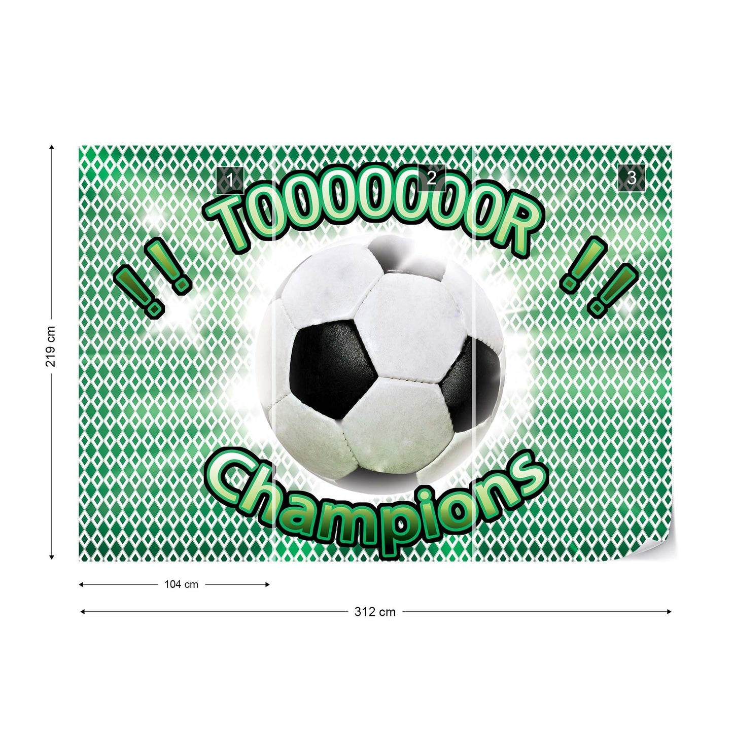 Football Champions Green Photo Wallpaper Wall Mural - USTAD HOME