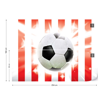 Football Red And White Stripes Photo Wallpaper Wall Mural - USTAD HOME