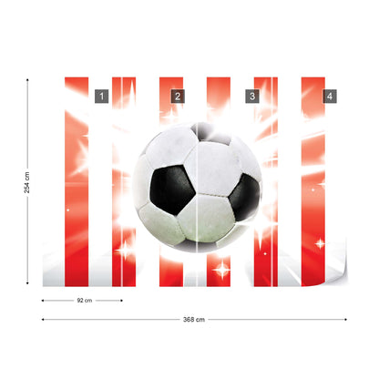 Football Red And White Stripes Photo Wallpaper Wall Mural - USTAD HOME