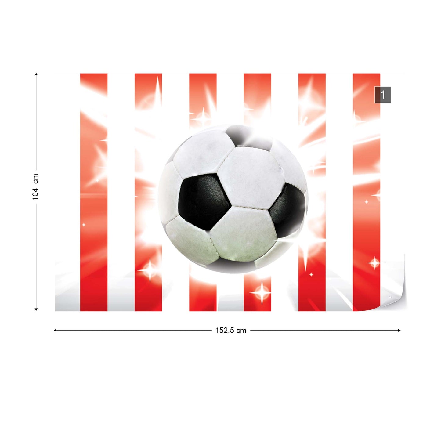 Football Red And White Stripes Photo Wallpaper Wall Mural - USTAD HOME