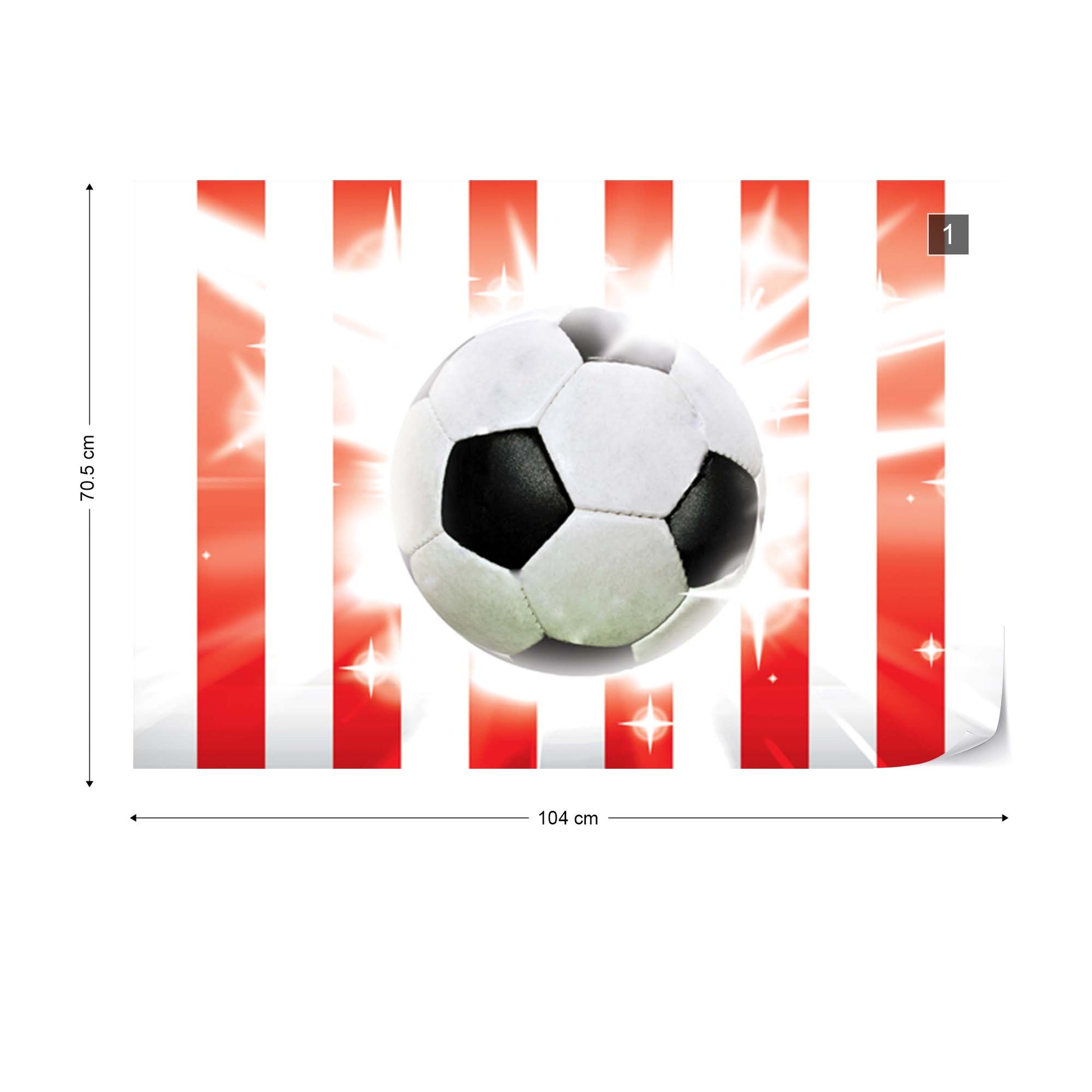 Football Red And White Stripes Photo Wallpaper Wall Mural - USTAD HOME