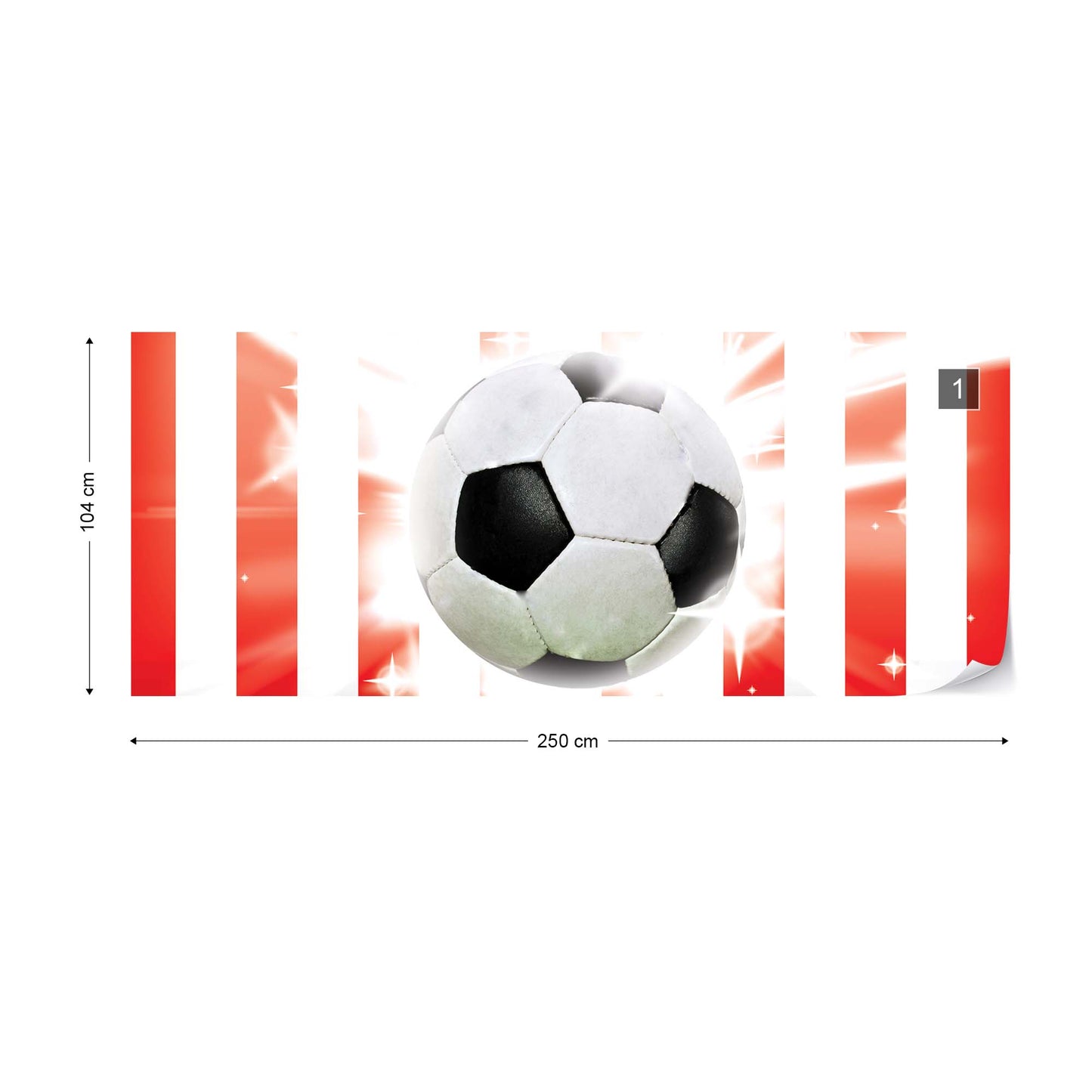 Football Red And White Stripes Photo Wallpaper Wall Mural - USTAD HOME