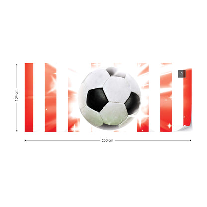 Football Red And White Stripes Photo Wallpaper Wall Mural - USTAD HOME